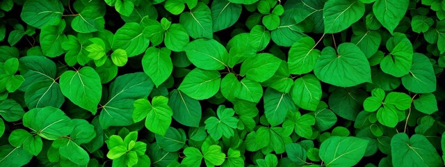 Obraz premium A large group of green leaves that are all over the ground.