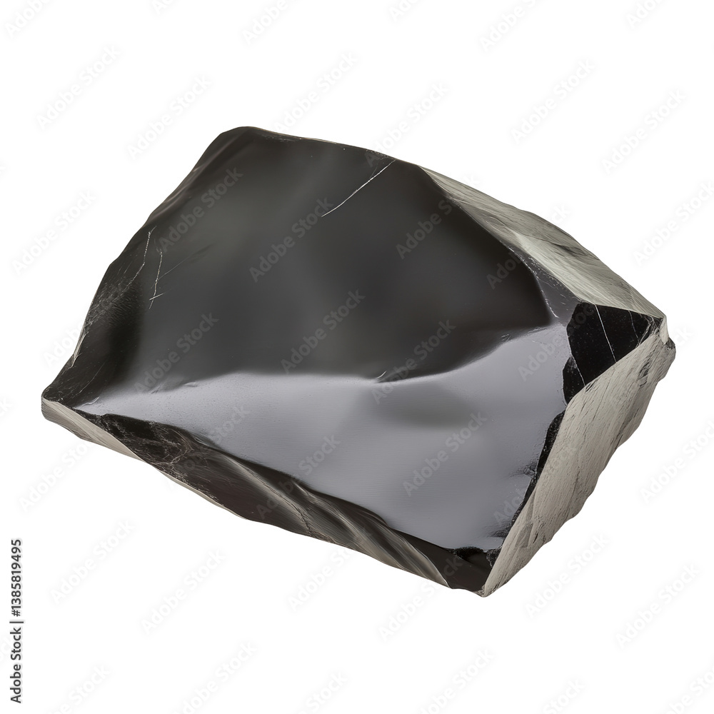 Poster stunning black diamond gemstone reflecting light with unique facets displaying its distinctive beaut