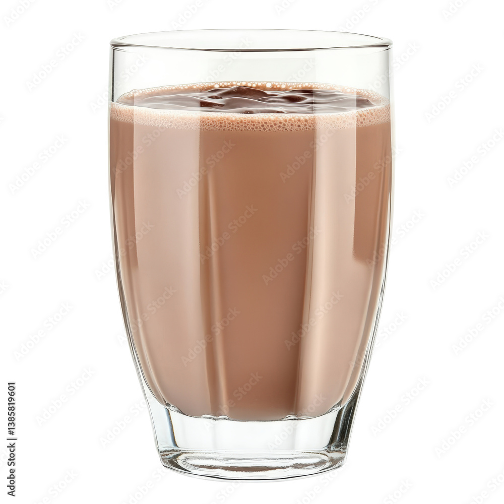 Poster refreshing glass of creamy chocolate milk with rich color and smooth texture perfect for indulging o