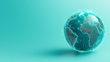 3D render of glowing Earth globe with circuit board design, symbolizing technology and connectivity. vibrant colors create modern and futuristic feel