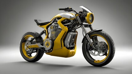 Obraz premium Hybrid motor cycle A Futuristic Vision for Energy Saving