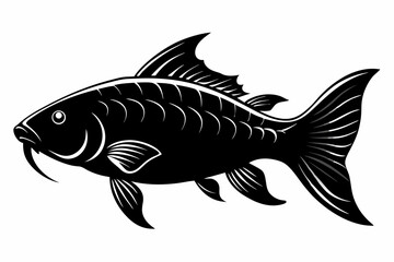 carp silhouette black vector