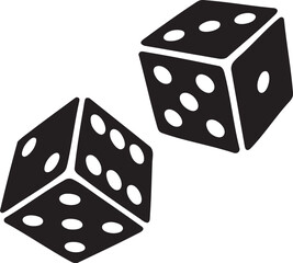 Two black dice, a simple illustration of chance and risk.
