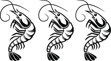 Shrimp silhouette vector illustration