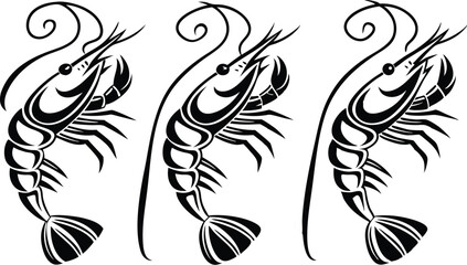 Shrimp silhouette vector illustration