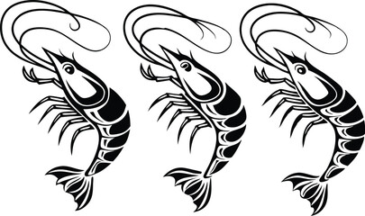 Shrimp silhouette vector illustration