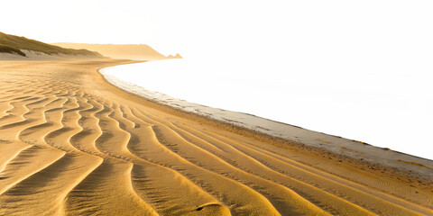 smooth sand ripples on a beach near ocean waves isolated on white background png
