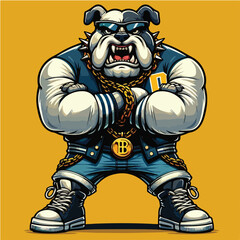 Gangsta Bulldog Cartoon Style