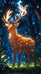 Enchanted Stag in the Mystical Forest