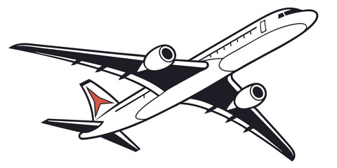 Stylized Airplane Vector Illustration for Travel and Adventure Themes