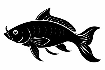 carp silhouette black vector