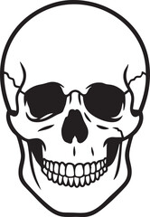 Smiling Skull Graphic: A Simple and Elegant Design for Various Applications.