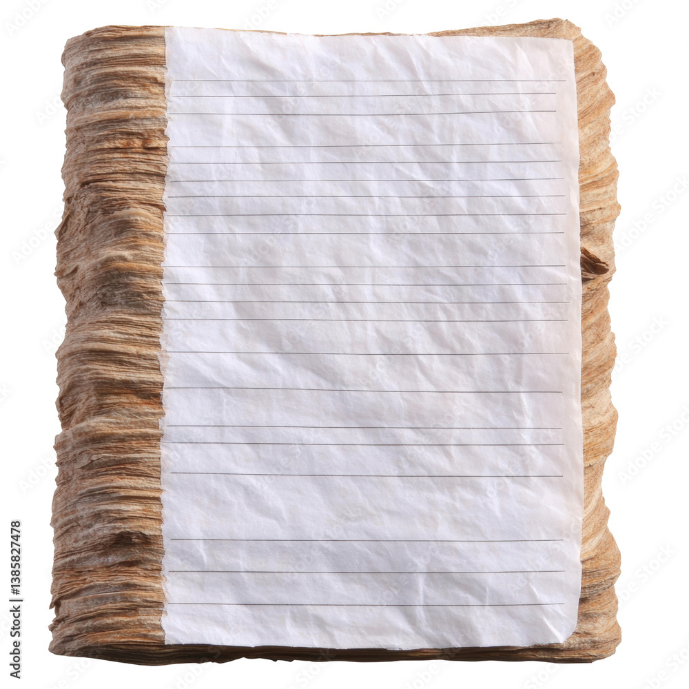 Poster simple piece of paper with another sheet taped on top for notes or creative ideas in a minimalistic 