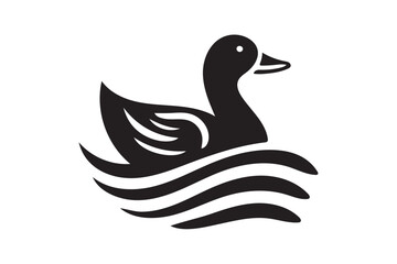 Duck icon silhouette illustration on white background.