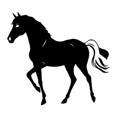 Obraz premium Silhouette Horse Diverse, Majestic, and Wonders of Nature