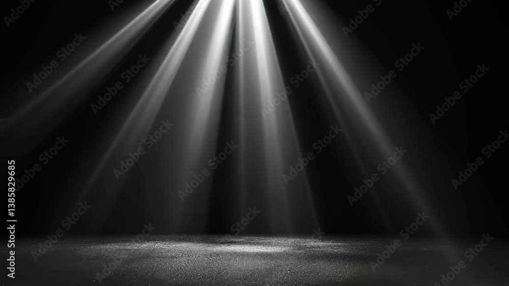 Poster dramatic light beams emanating from darkness creating a mysterious and enigmatic atmosphere in a dim