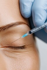 Cosmetic procedure involving injection near the eye for rejuvenation purposes