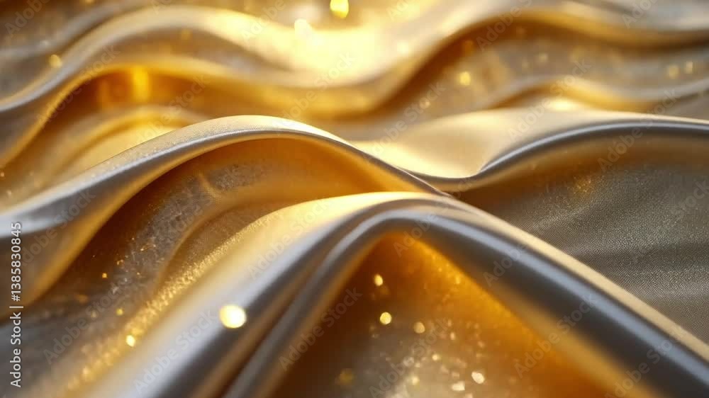 Aufkleber golden waves of shimmering light and texture creating a dreamy, enchanting atmosphere of luxury and 