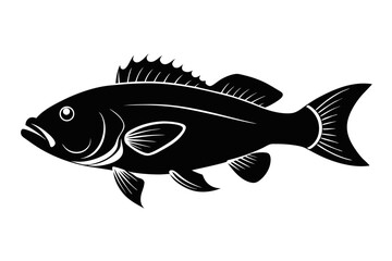 grouper sihouette black vector