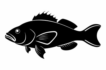 grouper sihouette black vector