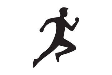 Man running icon silhouette illustration on white background. 02