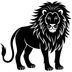 Obraz premium Lion Vector Illustration - Cartoon, Clipart & Line Art Design for Printable Use