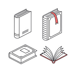 Education logo vector silhouette black color education icon white background. Books Icons Vector illustration