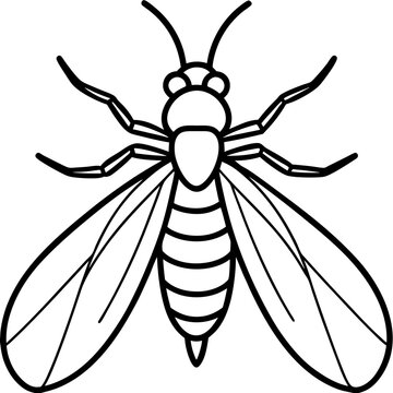 black and white wasp outline clip art preview