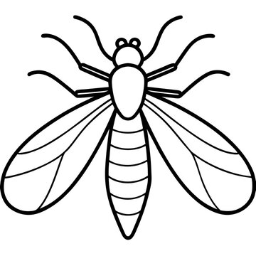 black and white insect outline clip art preview