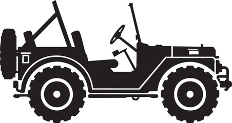 Classic Military Jeep Silhouette, Perfect for Branding or Design