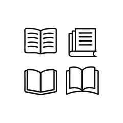 Education logo vector silhouette black color education icon white background. Books Icons Vector illustration