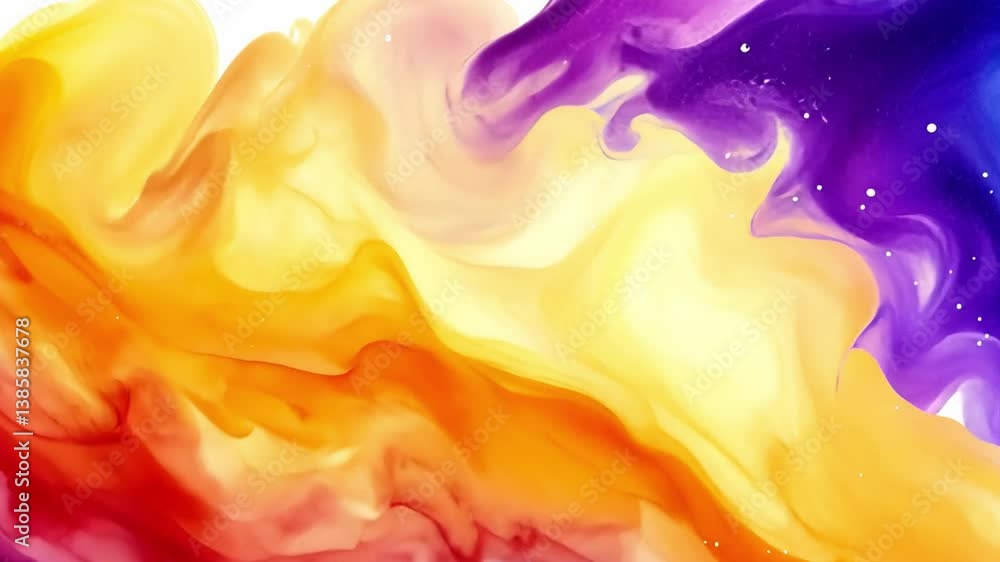 Aufkleber vibrant abstract watercolor background with swirling patterns in warm and cool tones representing en