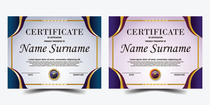 Certificate of achievement template design.
