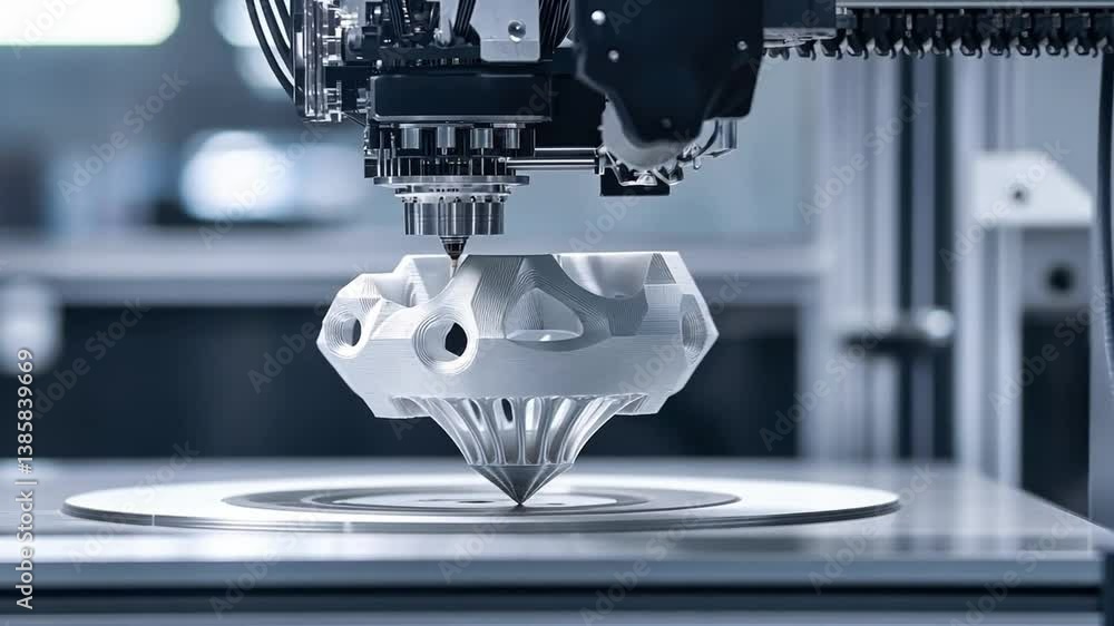 Poster advanced 3d printing technology in action with intricate designs and manufacturing process for innov