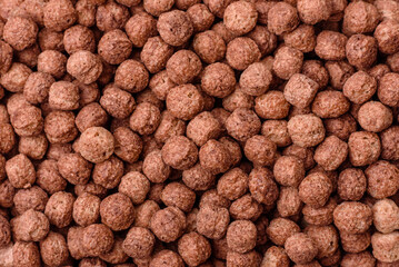 Cereal chocolate corn balls in a bowl