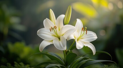 Fototapeta premium White Lilies in Soft Light
