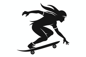 skate silhouette black vector