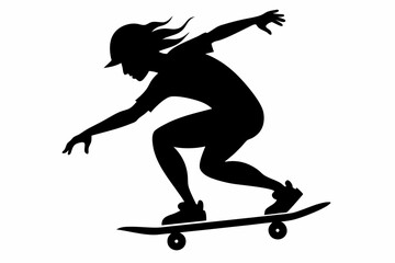 skate silhouette black vector
