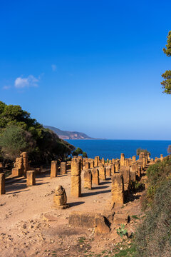 Tipasa, Roman ruins in Algeria coast, a world heritage site