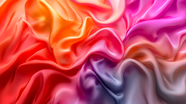 Smooth elegant wavy coloder silk cloth fabric material texture. Abstract elegant textile for Background