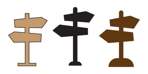 Signpost silhouette icon design template vector isolated illustration