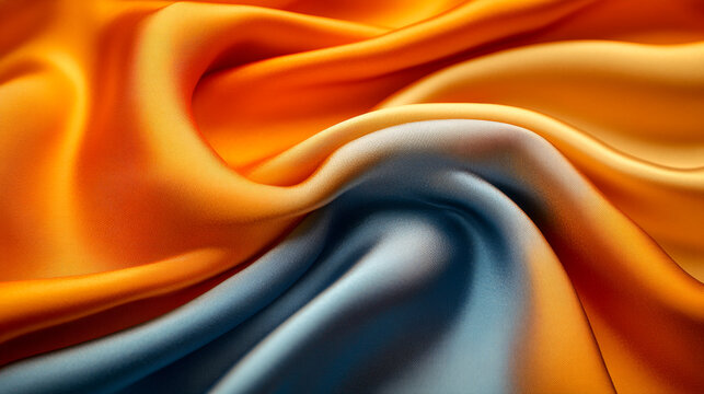 Smooth elegant wavy coloder silk cloth fabric material texture. Abstract elegant textile for Background