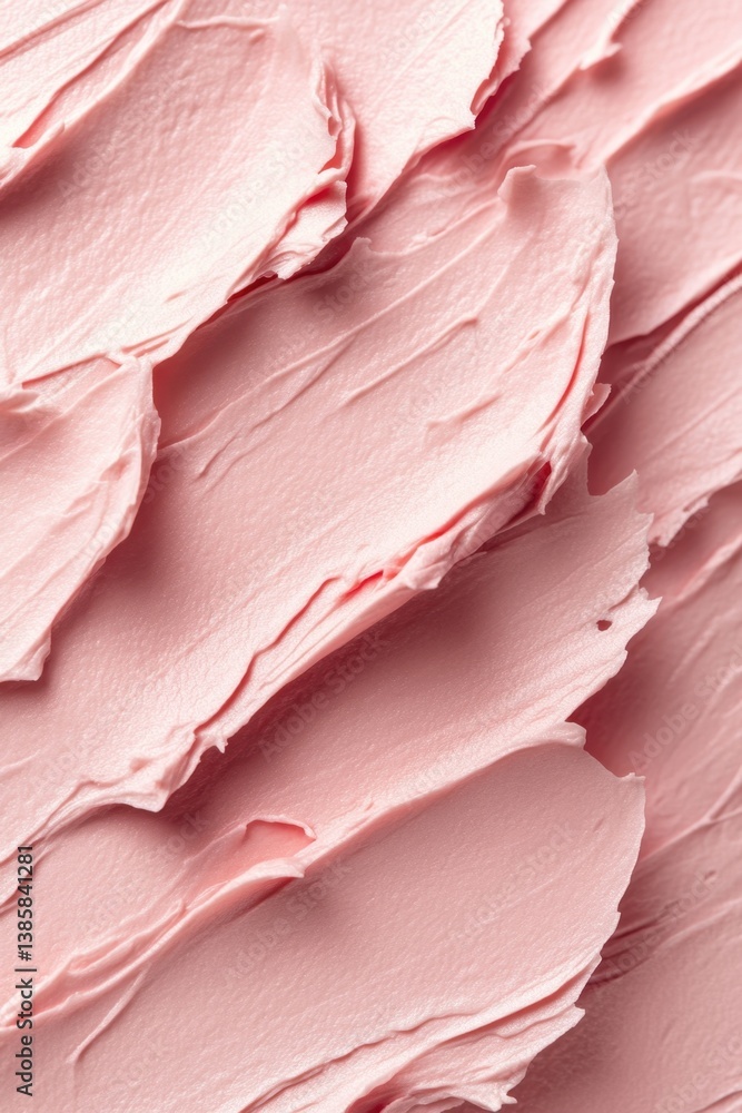 Poster delicate pink frosting swirls creating a textured background with soft light and a smooth creamy app