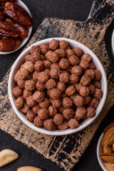 Cereal chocolate corn balls in a bowl
