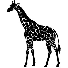Naklejka premium Cute giraffe vector graphic – cartoon, clipart & line art. Perfect for print & digital use