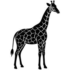 Obraz premium Cute giraffe vector graphic – cartoon, clipart & line art. Perfect for print & digital use