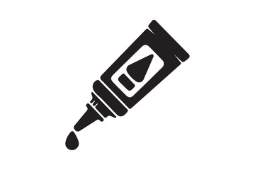 Super Glue icon silhouette illustration with white background. 01