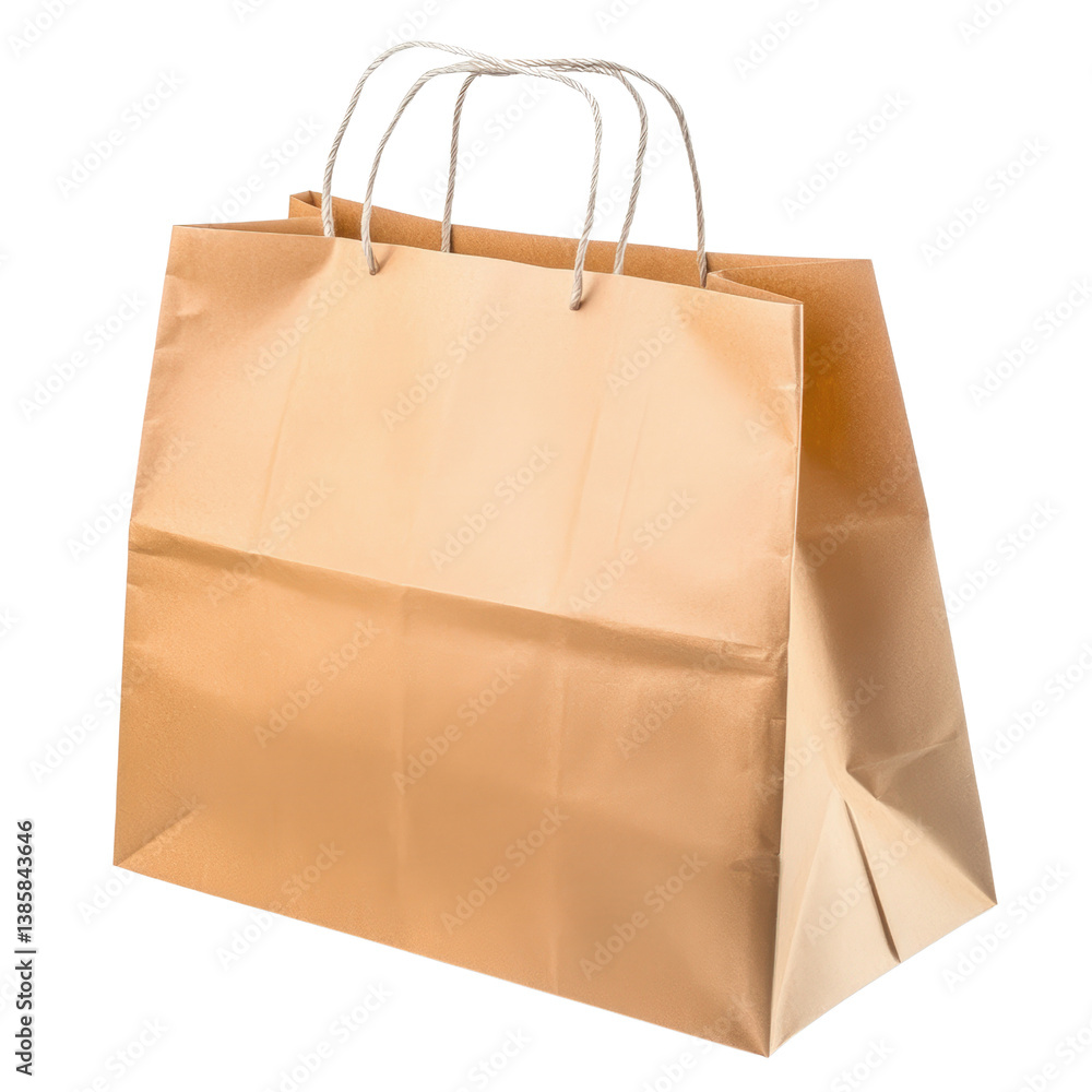 Poster a simple brown paper bag laying on a flat surface evoking minimalist style and practical everyday us