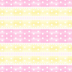 Retro geometric pastel pink yellow and white seamless pattern