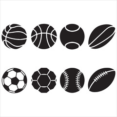 Fototapeta premium Sports Ball Collection silhouette